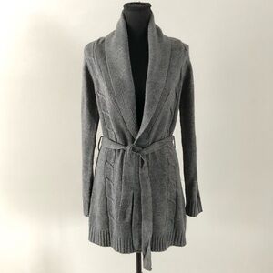 Women’s Vintage B.U.M. Equipment Gray Long Belted Cardigan size M